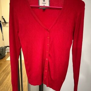 Papaya Bright Red V-Neck Cardigan